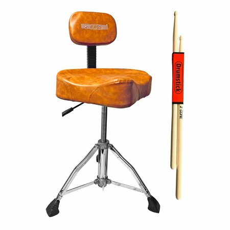 5 CORE 5 Core Drum Throne w Backrest - Hydraulic Height Adjustable Guitar Stool - Comfortable Drummer Chair DS CH BR REST-LVR